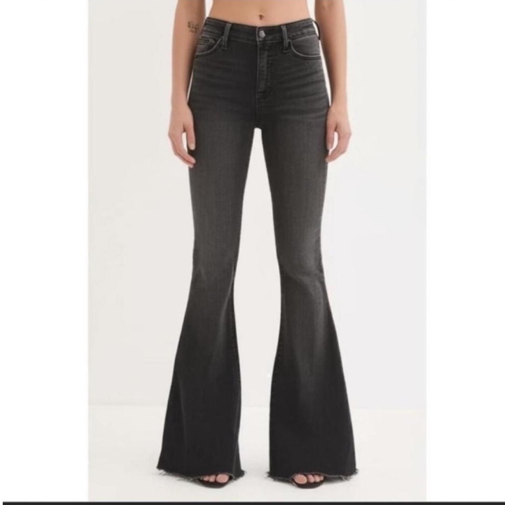 Hollister High Rise Flare Jeans Black W28 6R Denim Pants